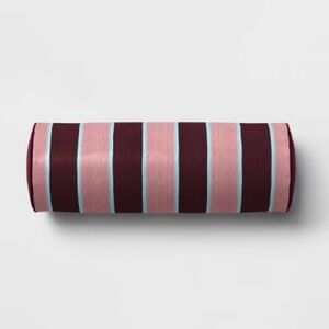 Threshold Berry Striped Bolster Pillow